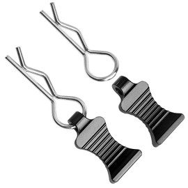 FriHobby 1/10 RC Car Body Clips Pins with Metal Aluminum Pull Tabs for All 1/10 1/12 Scale Redcat HPI Himoto HSP Exceed RC Car Parts Truck Buggy Shell Replacement (Black)