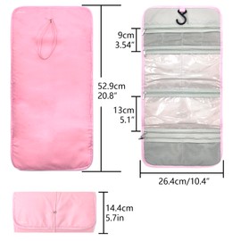 Musiin ギターアクセサリーオーガナイザーバッグ、折りたたみ式簡単アクセスポケットケース、ピック、ストラップ、カポ、ストリングホルダーストレージ(ピンク)