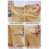 WICUSION Mens Twill Cargo Shorts Relaxed Fit Elastic Waist Oversized