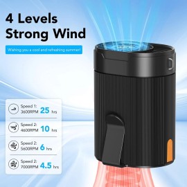 COZOME Rechargeable Waist Fans Portable Fans Hands-Free Hanging Neck Fan Dual Clip Fans