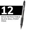 BIC Velocity Retractable Pens 12 Count Easy Glide System Ink