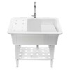 BANLICALI Utility Sink, Modern Rectangular Laundry Room Sink with Washboard,