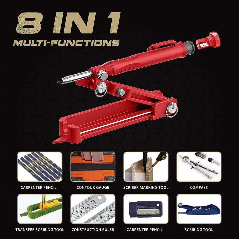 Hmyl Easy Multi function Scribing Tool, Zinc Alloy Smart Scribe