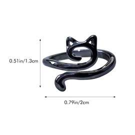 Pack of 2 Knitted Crochet Accessories - Black Crochet Loop Rings for Fingers Open Yarn Guide Crochet Rings Knitting Accessories Holder Accessories Adjustable Braided Faster for Crochet Mother Gifts