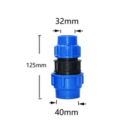 MiJunHD PE Pipe Reducing Straight Connector,40mm to 32mm Reducer Coupler Hose Connection Plastic Quick Fittings for Garden & Agriculture Watering (1 Piece)