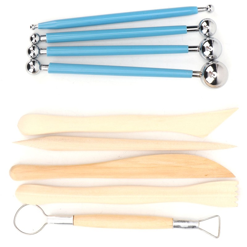 Wooden Pottery Clay Craft Sculpting Modeling Tools DIY Carved Art