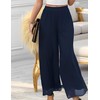 Cnlinkco Womens Wide Leg Pants Work Formal Elegant Flowy Pants