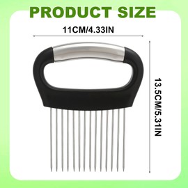 2 Pcs Stainless Steel Onion Holder, Upgraded Onion Holder for Slicing Meat Slicer Fruit Vegetable Cutter Slicer, Stainless Steel Kitchen Cutting Tool Accessories Kitchen Gadget(Style 2)