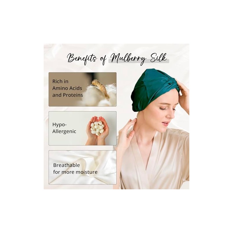 Wigi Gorro Seda Morera Coletero Regalo Mujer Dormir Ducha Cuidado