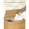 SETVSON Laundry Hamper with Lid, 112 L Handwoven Rattan Wicker