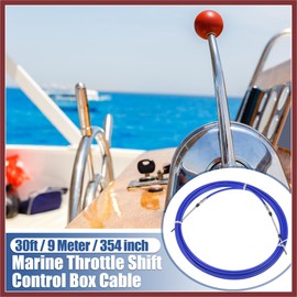HEROFFIX 1pcs 30ft 9 Meter 354 Inch Marine Type 3300 / 33C Throttle Shift Remote Control Box Cable for Yamaha Outboard Engine Boat Motor Steering System Blue Replace Parts
