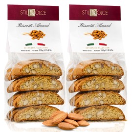 Italian Semi-Soft Almond Biscotti | Made in Tuscany, Italy | Stildolce Traditional Authentic Biscuits, Pack of 2