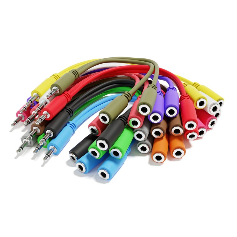 ExcelValley - 5-Pack - Mono Splitter Y Patch Cables -