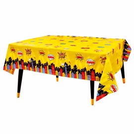 Happium Superhero Plastic Party Tablecloths, Superhero Plastic Table Cover, Superhero Theme Birthday Party Decorations 180 x 120cm