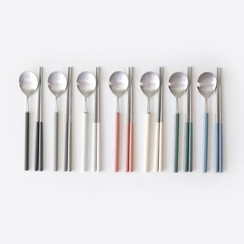 7-Person Set Celebrity Cutlery Kamome Kitchen Color Mood Spoons Chopsticks Cutlery Set 7P / 7인세트 연예인수저 카모메키친 컬러무드 숟가락 젓가락 수저세트 7P