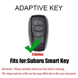 ontto TPU Car Key fob Cover Fit for Subaru Ascent BRZ Crosstrek Forester Impreza Legacy Levorg Outback STI WRX XV 3 Buttons Smart Key Case Shell Holder Keychain Keyring Protector Accessories Black B