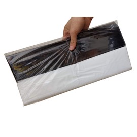 100Pack 16x18 Glossy Plastic Merchandise Bags,2Mil Extra Thickness,Retail Shopping Bags with Handle, Shopping Bags for Boutique，Gift Bags (White 50/Black 50)