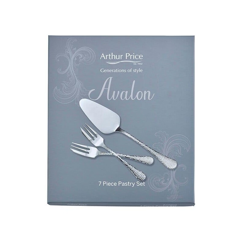 Arthur Price ZAVA0182 Avalon 7 Piece Pastry Set, Stainless Steel
