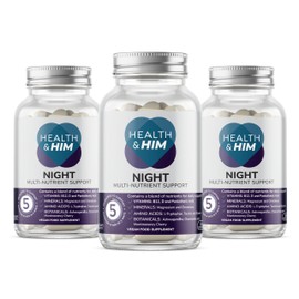 Health and Him Health & Him Night Supplements for Men - 3 Months Supply of 60 Night Capsules - Men's Multivitamin with Magnesium, Ashwagandha & Chamomile - Vegan, Gluten-Free