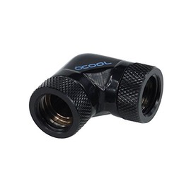 Alphacool HF L-Verbinder 90°; - G1/4 drehbar - 2x Innengewinde - Deep Black