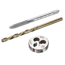 Boxonly Tap and Die and Drill Bit Set,M4x0.7 Left Hand Thread Milling Tap and Round Die,3.3mm Cobalt High Speed Steel Twist Drill Bit