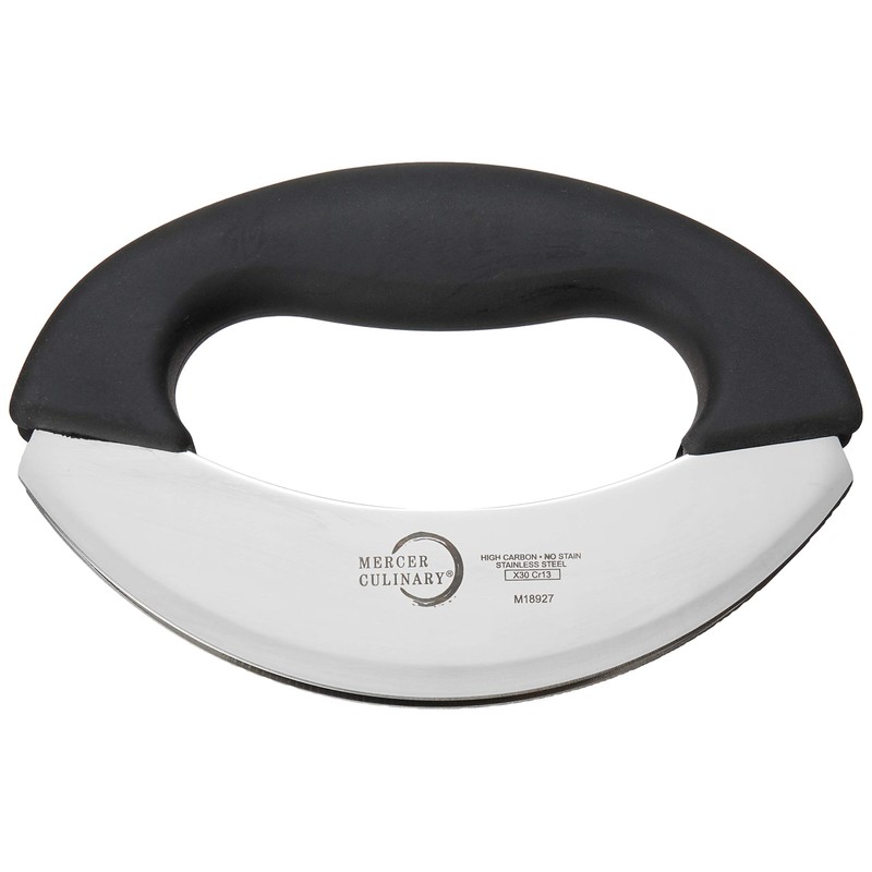 Mercer Culinary Double Blade Rocking Mezzaluna Knife with Handle, 7