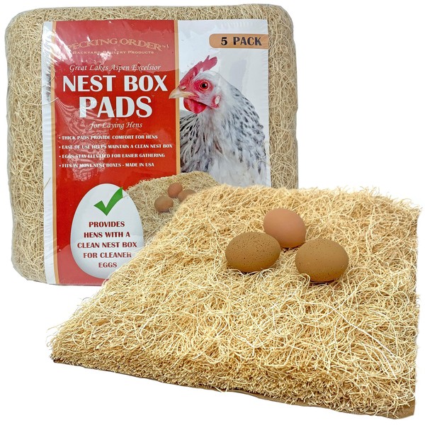 Nest Box Pads (5 Pack) - Made from Aspen Excelsior