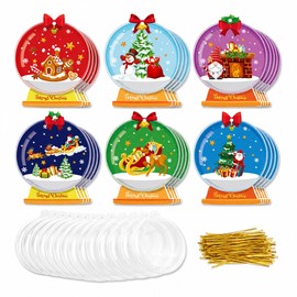 30 Pack Merry Christmas Candy Domes Holder Cards, Xmas Candy Container