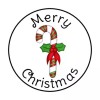 handmade 48 MERRY CHRISTMAS CANDY CANE ENVELOPE SEALS LABELS STICKERS