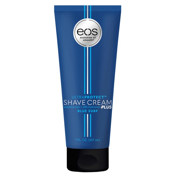 eos UltraProtect Men’s Shave Cream- Blue Surf, 24-Hour Hydration, Non-Foaming Formula, 7 fl oz