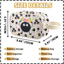 Sooot Spirte Inspired Clear Makeup Bag Japanese Anime Fan Cartoon Lover Travel Toiletry Bag Organizer Pouch Cosmetic Bag (sooot tm ca)