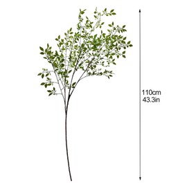 YHNJI 2Pcs Artificial Bamboo Plant Branch, 43.3in Nandina Domestica Faux Greenery Branches Fake Green Plants Stems for Home Party Office Wedding Decor