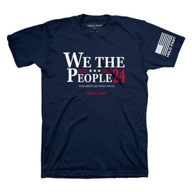 Hold Fast Kerusso We The People 24 with Liberty and Justice for All Navy Blue Cotton Crew Neck T-Shirt, 3X-Large