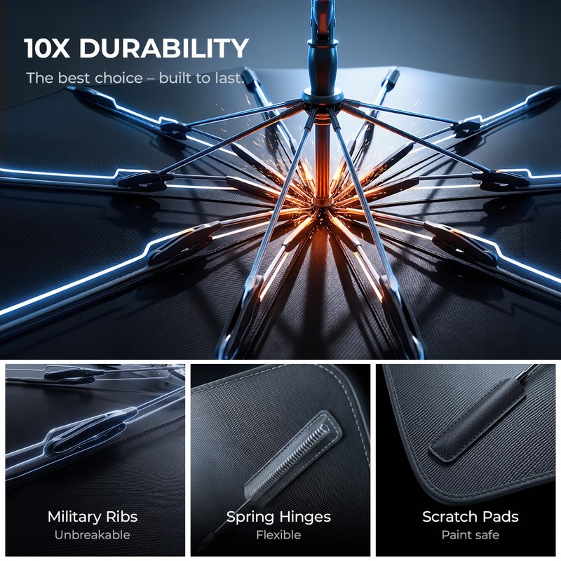 [2026 Upgraded] DooGooCoo Windshield Sun Shade Umbrella for Toyota Rav4