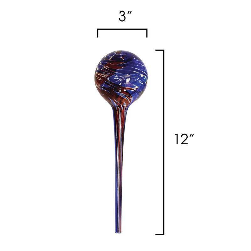 Maxam Wyndham House, 4 Piece Watering Globe Set, Colorful Hand-Blown