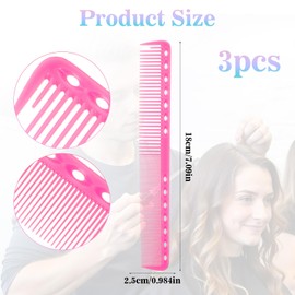 3Pcs Carbon Cutting Combs for Hair Stylist Haircutting Combs Professional Heat Resistance Carbon Barber Comb Medium and Fine Tooth All Purpose Hair Stylist Comb for Salon Man Woman Clipper Cuts
