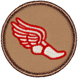 Mercury Winged Foot Patrol Patch - 2" Diameter Round Embroidered Patch (Hook & Loop Fastener)