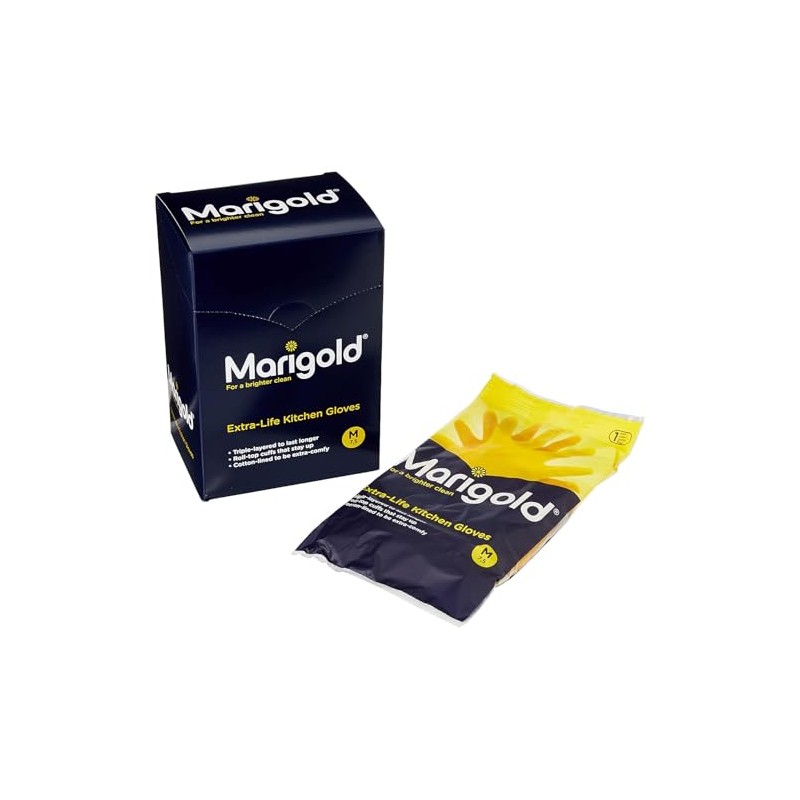 MARIGOLD GLOVES KITCHEN MEDIUM MEDIUM | 6 PACK BUNDLE,Yellow |