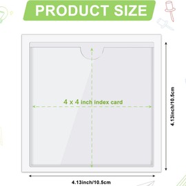 Outus 100 Pack Self Adhesive Index Card Pockets Bulk, Top Open for Loading, Clear Plastic Index Card Labels Holder for Business Cards, Organizing and Protecting Cards Photos(4 x 4 Inch)