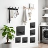 Tustao 6-Pack Stainless Steels Adhesive Wall Hooks Black,Easy Installation Without
