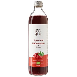 LOOV Organic Wild Lingonberry Juice 500 ml, 100% from Directly Pressed Lingonberries, Contains Polyphenols, No Sugar Added, No Water Added, Wild-Crafted from Nordic Forests