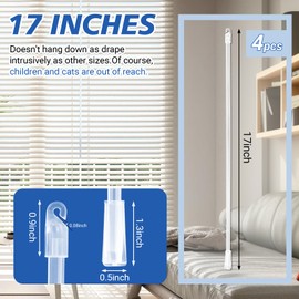 4Pcs 17Inch Blind Wand, Blind Wand Replacement for Windows Curtain Door Shades Opener Accessory