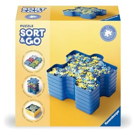 Ravensburger Clasificador Organizador de Piezas para Rompecabezas 6 Bandejas Apilables y Encajables para Organizar y Separar Piezas | Accesorio Ideal para Armado Cómodo y Ordenado de Puzzles