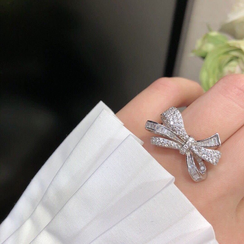 Hsitgexf Bow Rings Infinity Wedding Bands Rings for Women Baguette
