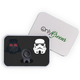 Golf Ball Marker Gift Set - Dark Side Markers + Hat Clip (Gift Tin)