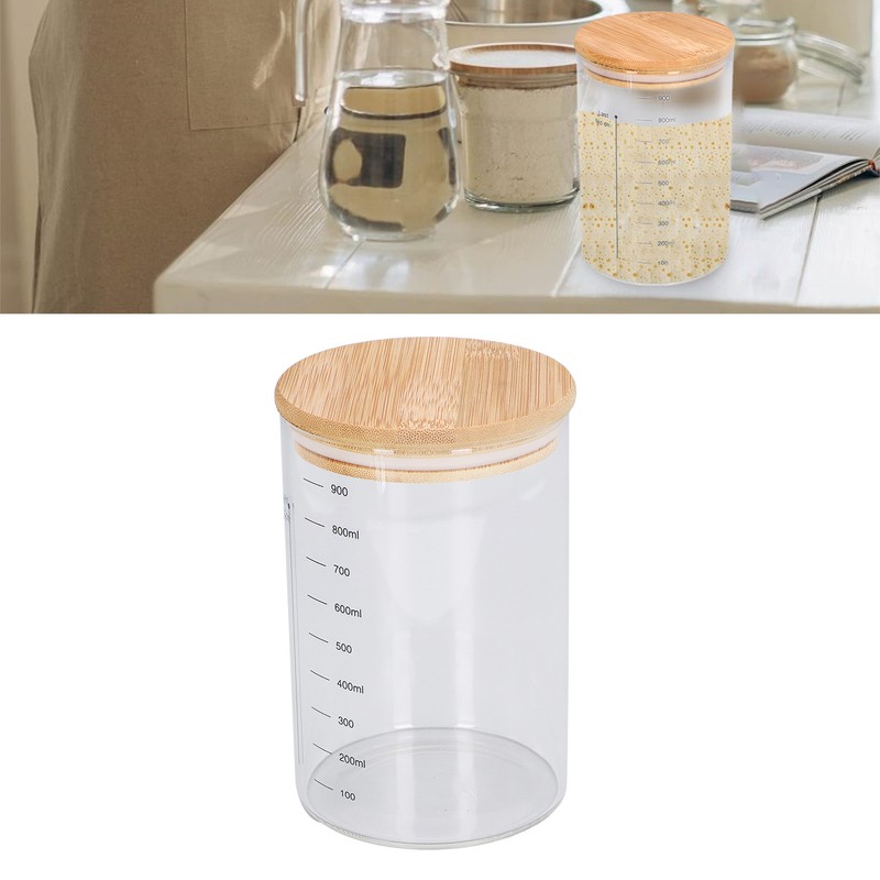 Sourdough Starter Jar Kit Wooden Lid 34oz Sourdough Bread Baking