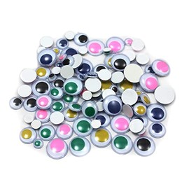 Charles Leonard Creative Arts by Wiggle Eyes, Peel'n Stick, Assorted Colors and Sizes, 100/Bag