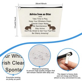 Otter Lover Gift Makeup Bag Sea Otter Inspiration Gifts for Women Best Friend Friendship Gift Cosmetic Bag Animal Lover Birthday Christmas Graduation Gifts Travel Toiletry Bags Make Up Pouch
