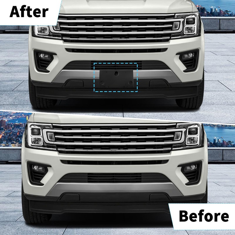 Front Bumper License Plate Bracket Compatible with Ford Expedition 2018