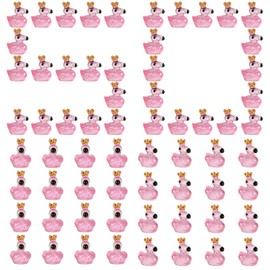 50pcs Glow in the Dark Mini Flamingos, Tiny Flamingos Figurines with Crown Small Flamingos Figures Miniature Animals Flamingos Toy Decorations for Birthday Party Landscape Ornament Dollhouse DIY